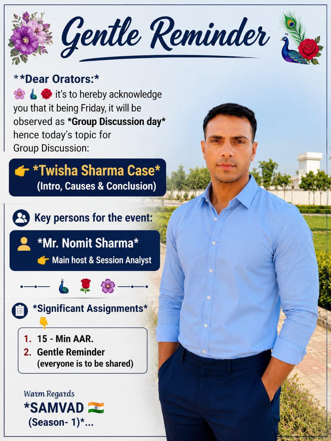 SAMVVAD group discussion case study activity poster
