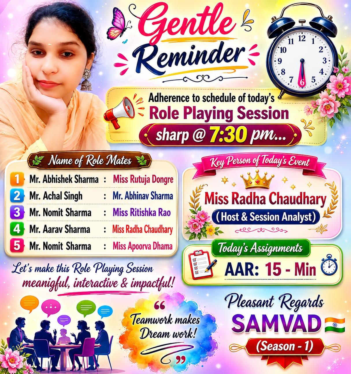 SAMVVAD role playing session activity poster