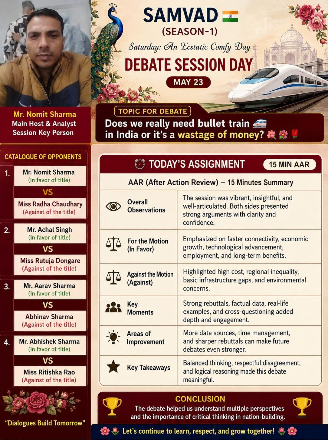 SAMVVAD debate session activity poster