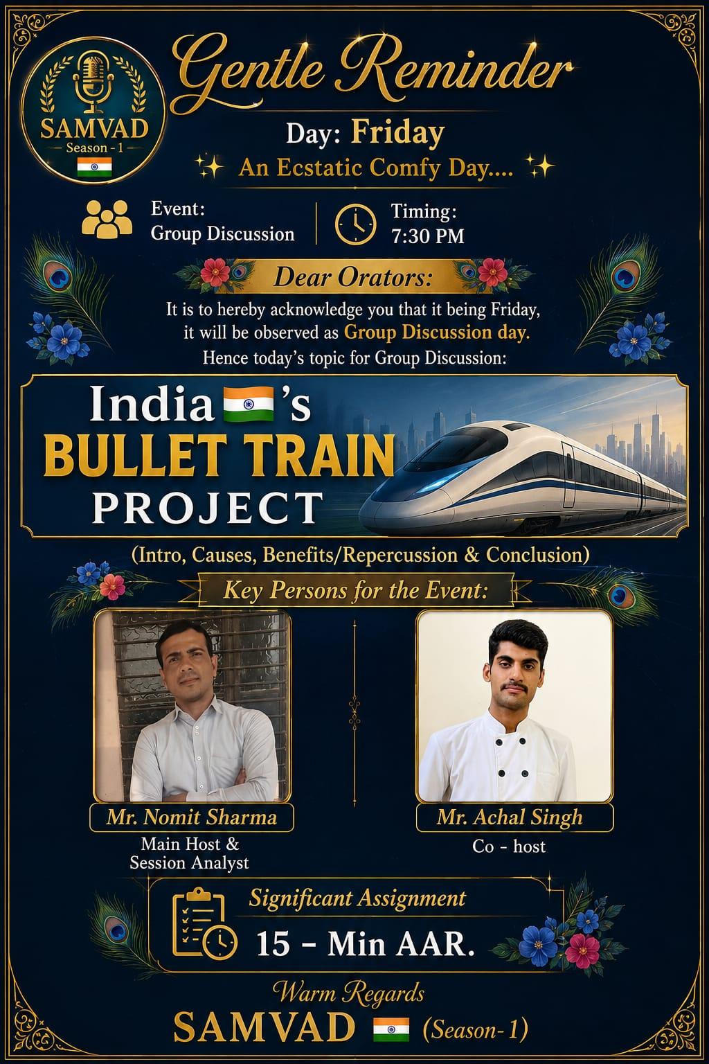 SAMVVAD group discussion on India's bullet train project
